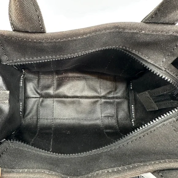 Marc Jacobs The Tote Bag Black Mini Small Canvas Tote M0016493 001 Handbag Purse - Picture 4 of 7